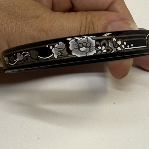 Michaela Frey Team Vintage Floral Art Enamel Bangle Bracelet - Picture 4 of 7
